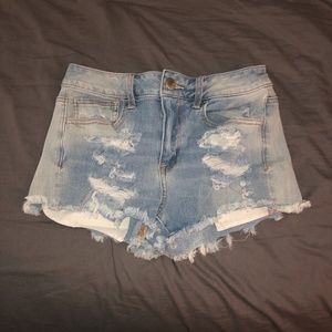 American Eagle Hi-Rise Shortie Jean Shorts